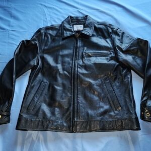 CHEROKEE MEN'S LEATHER JACKET BLACK SIZE MEDIUM IS USED